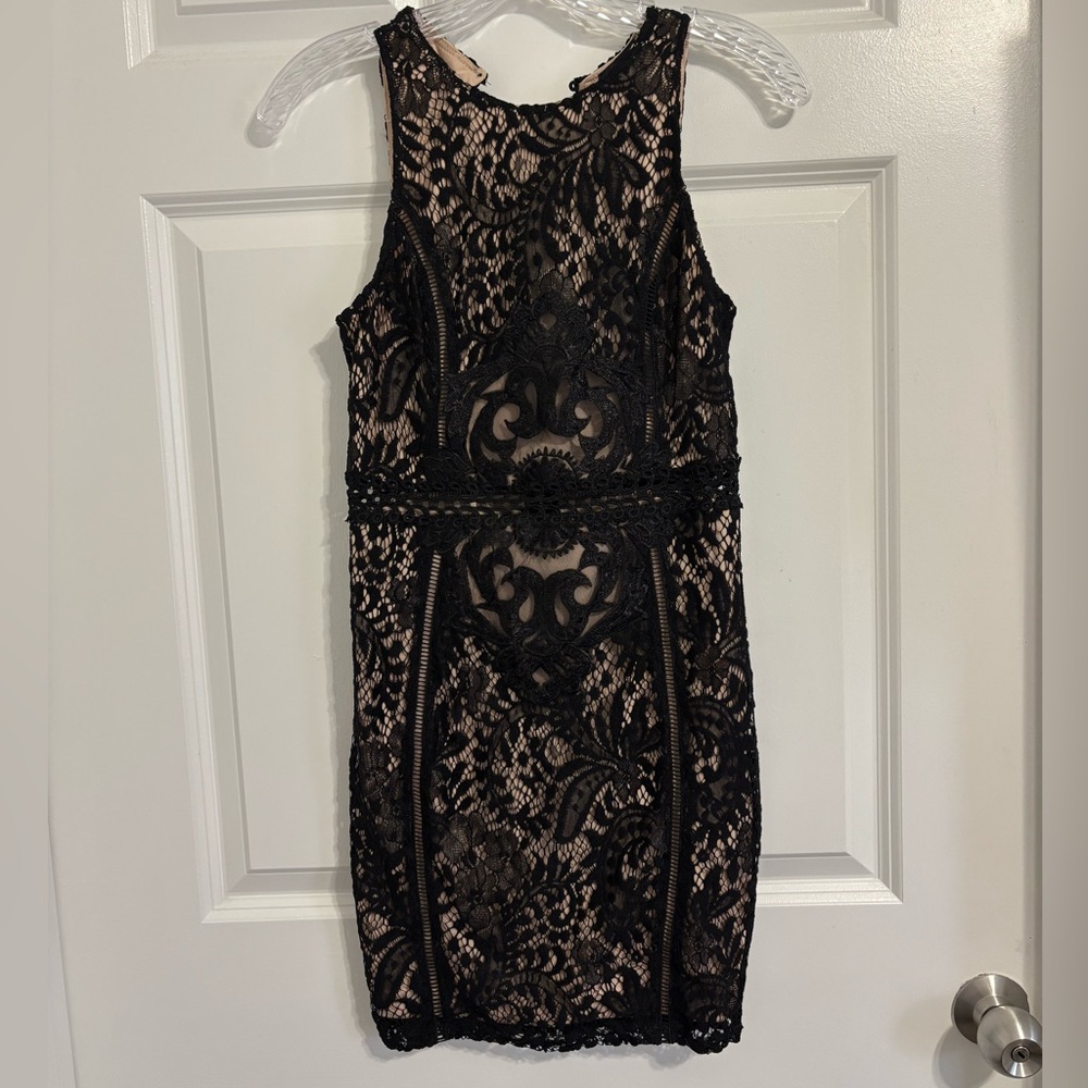 Forever 21 Black and Cream Lace Mini Dress